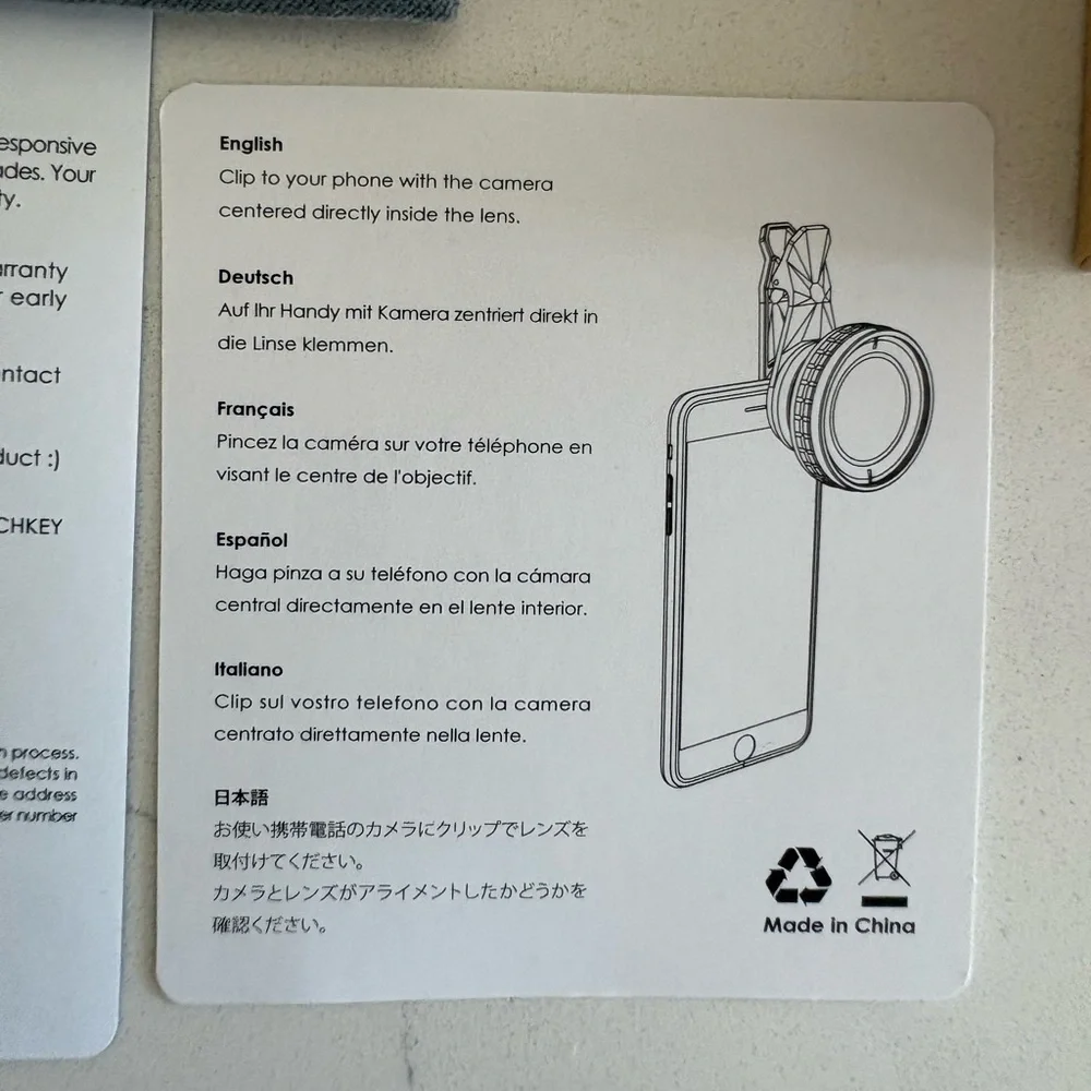 Aukey 2 in 1 Wide Angle Lens / Macro Lens for phone